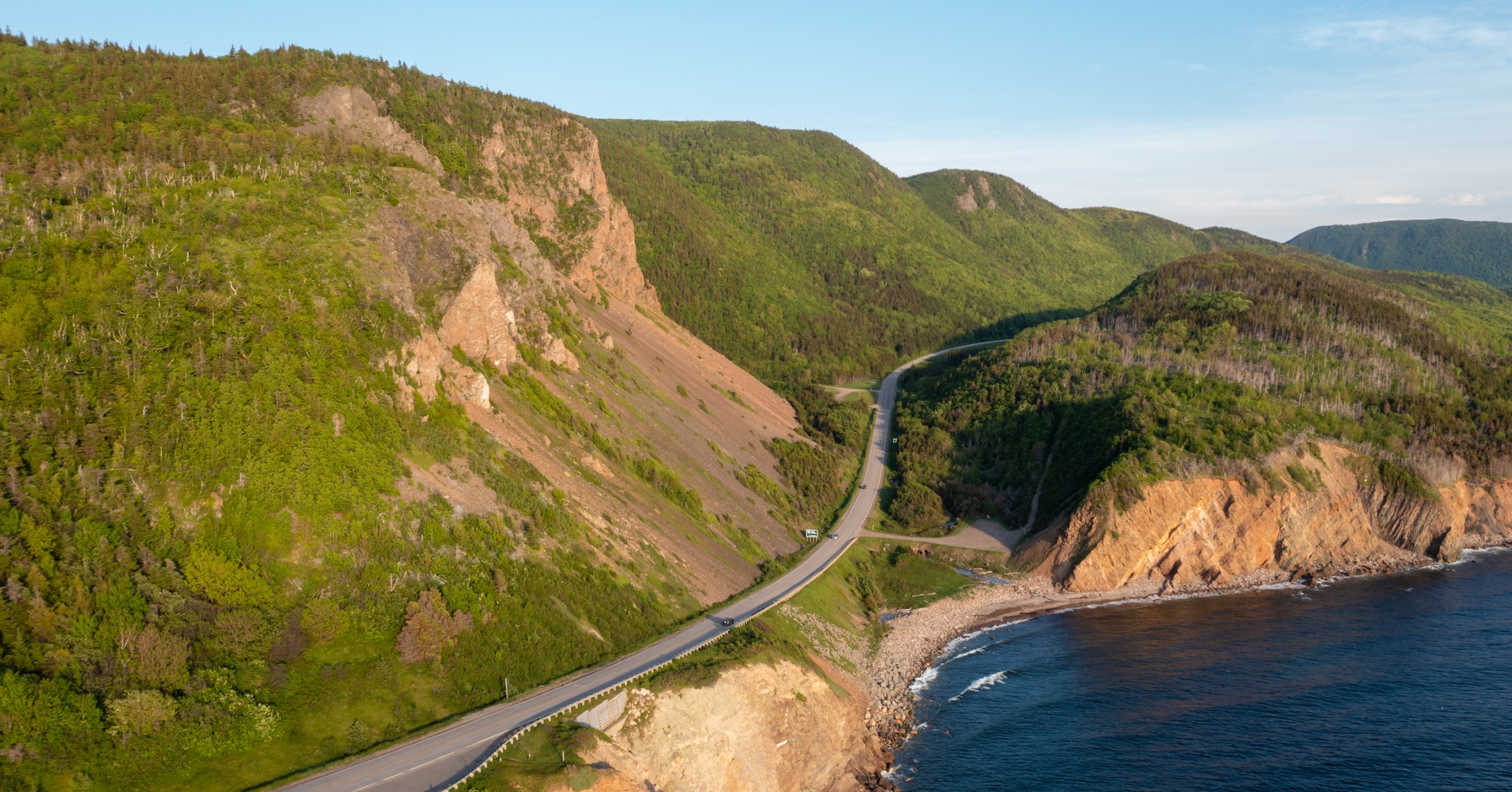 Cabot Trail winding road among mountains