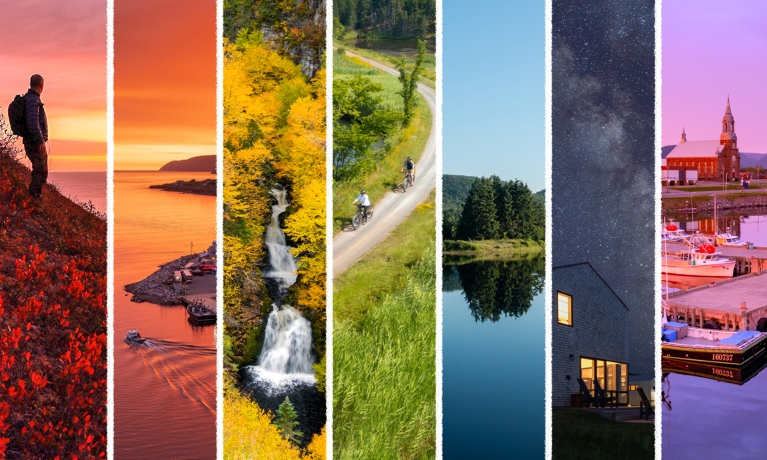 Cape Breton Island scenic destinations arranged as rainbow pride flag