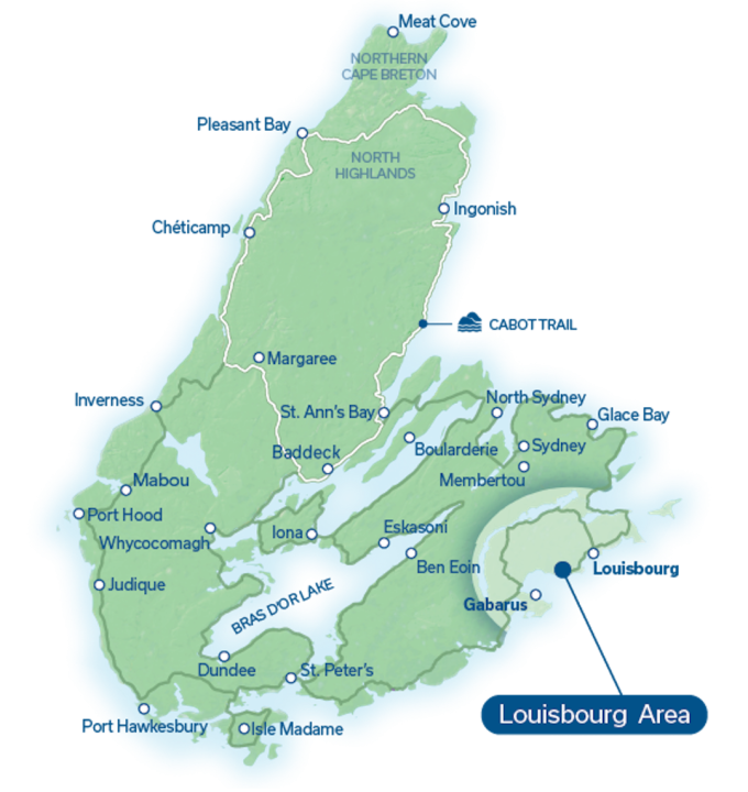 Illustrated map of Louisbourg Area Web